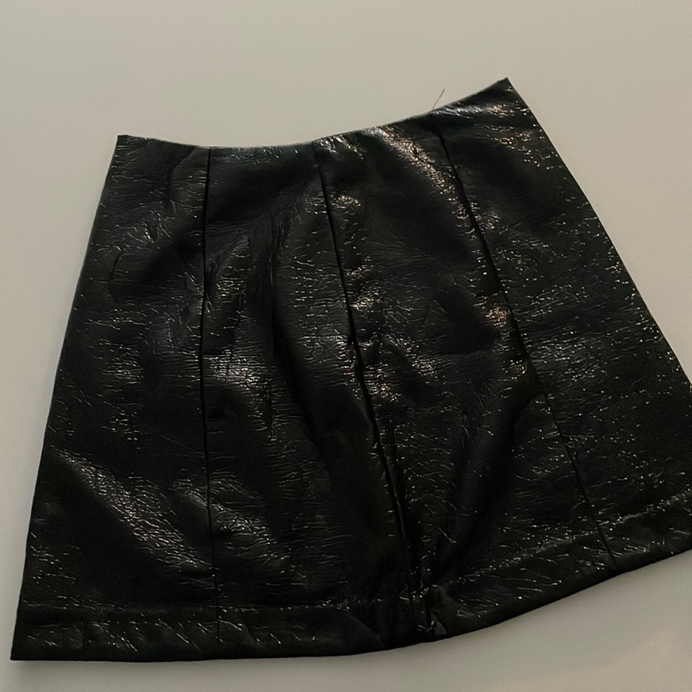 Vintage printed black mini skirt